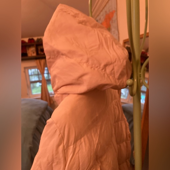 COS FLWRDWN eco puffer long down coat pink hood maxi midi trench Med Large - Picture 13 of 16